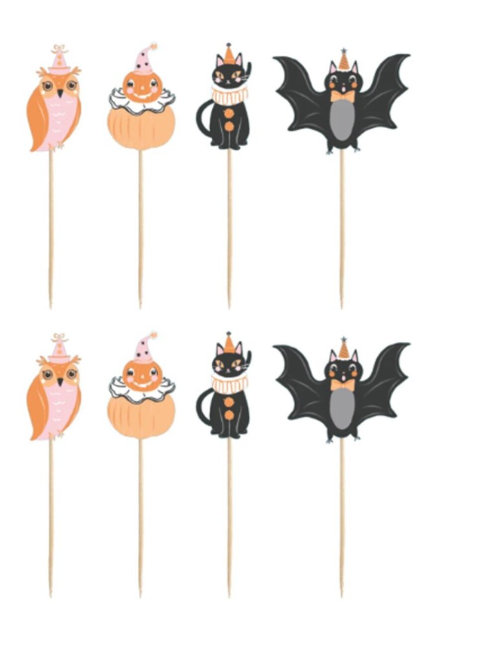 Vintage Halloween Character Cupcake Toppers Package of 16